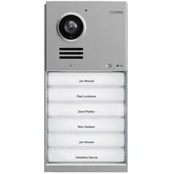 Siedle, Klingel + Türsprechanlage, Door Video-Türstation IQDM-0 Mattchrom m.4/6Ruftasten Aufputzmontage (Kabelgebunden, WLAN)