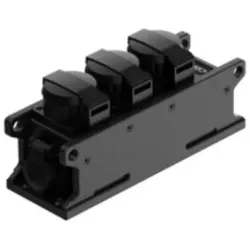 Contrik, Steckdosenleiste, 1027604 1 Stück Steckdosen-Verteiler Schwarz (3x, CEE 7/4)