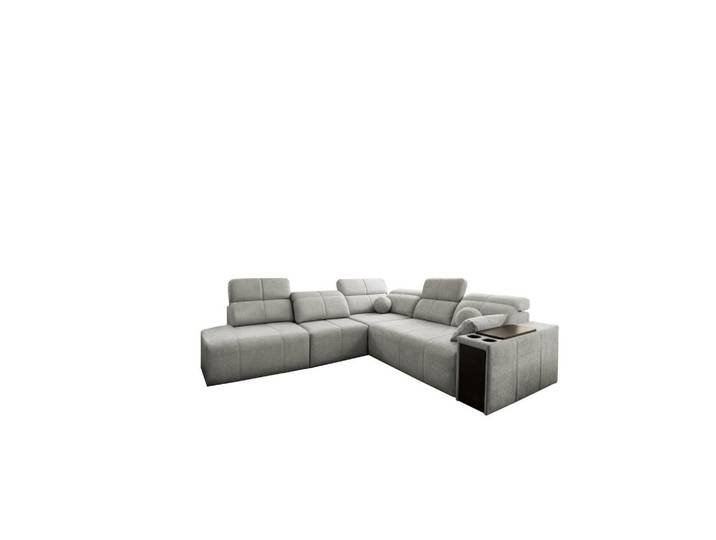 Kaiser Möbel Ecksofa Mindy IX Mit Schlaffunktion, Verstellbarer Rückenlehne Stoff Verita Hellgrau Links, Holz, L-Form, Ottomane links, Ottomane rechts,L-Form, 300x288 cm, Wohnzimmer, Sofas & Couches, Wohnlandschaften, Ecksofas