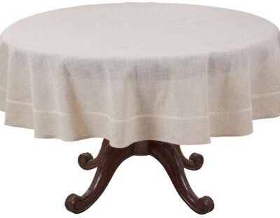 Saro Lifestyle Timeless Solid Linen-Blend Tablecloth with Subtle Texture for Everyday Dining & Entertaining