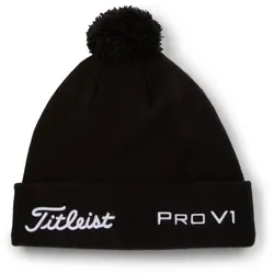 Titleist Tour Winter Mütze mit Bommel schwarz