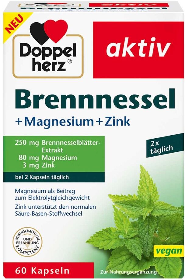 Doppelherz Brennnessel+Magnesium+Zink Kapseln 60stk