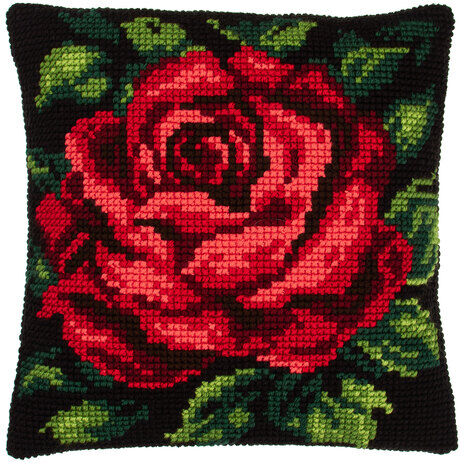 Kreuzstichkissen "Rose"
