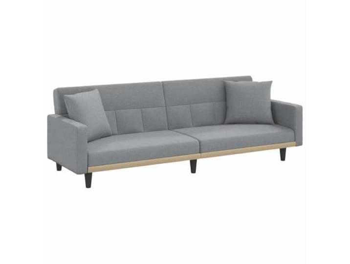 Makastle SchlafSofa Couch mit Kissen Hellgrau Stoff