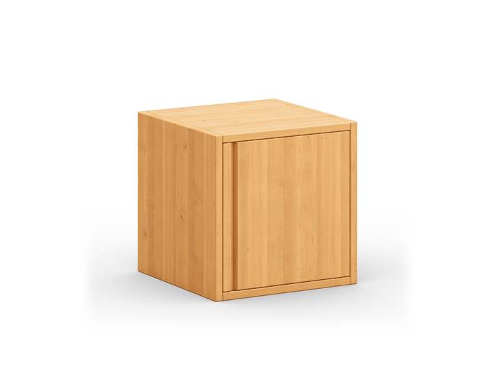 Naturwohnen Regalwürfel mit Tür aus Massivholz Erle 40x40 cm Maße: L 40 x T 40 x H 40 cm veredelt mit bioola® natur 100% Bio & Vegan