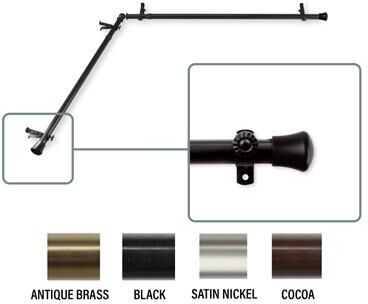 "InStyleDesign 13/16"" Single Corner Curtain Rod"