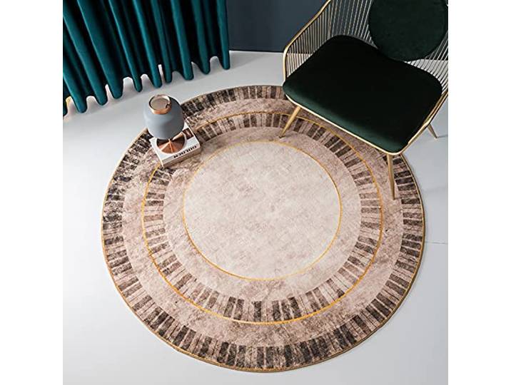 Klassische braune runde Fläche Teppiche Simple Teppich 80 cm 100 cm 120 cm 140 cm 160 cm wohnzimmer schlafzimmer sofa waschbar hängende korb matten computer stuhl kissen ( Size : Durchmesser 160cm )