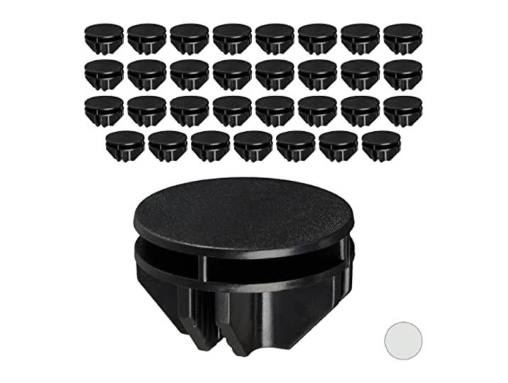 Relaxdays Pièce de Fixation Raccord pour Armoire en Plastique 40x pièces cube de rangement\, noir\, 2\,4 x 3\,7 cm