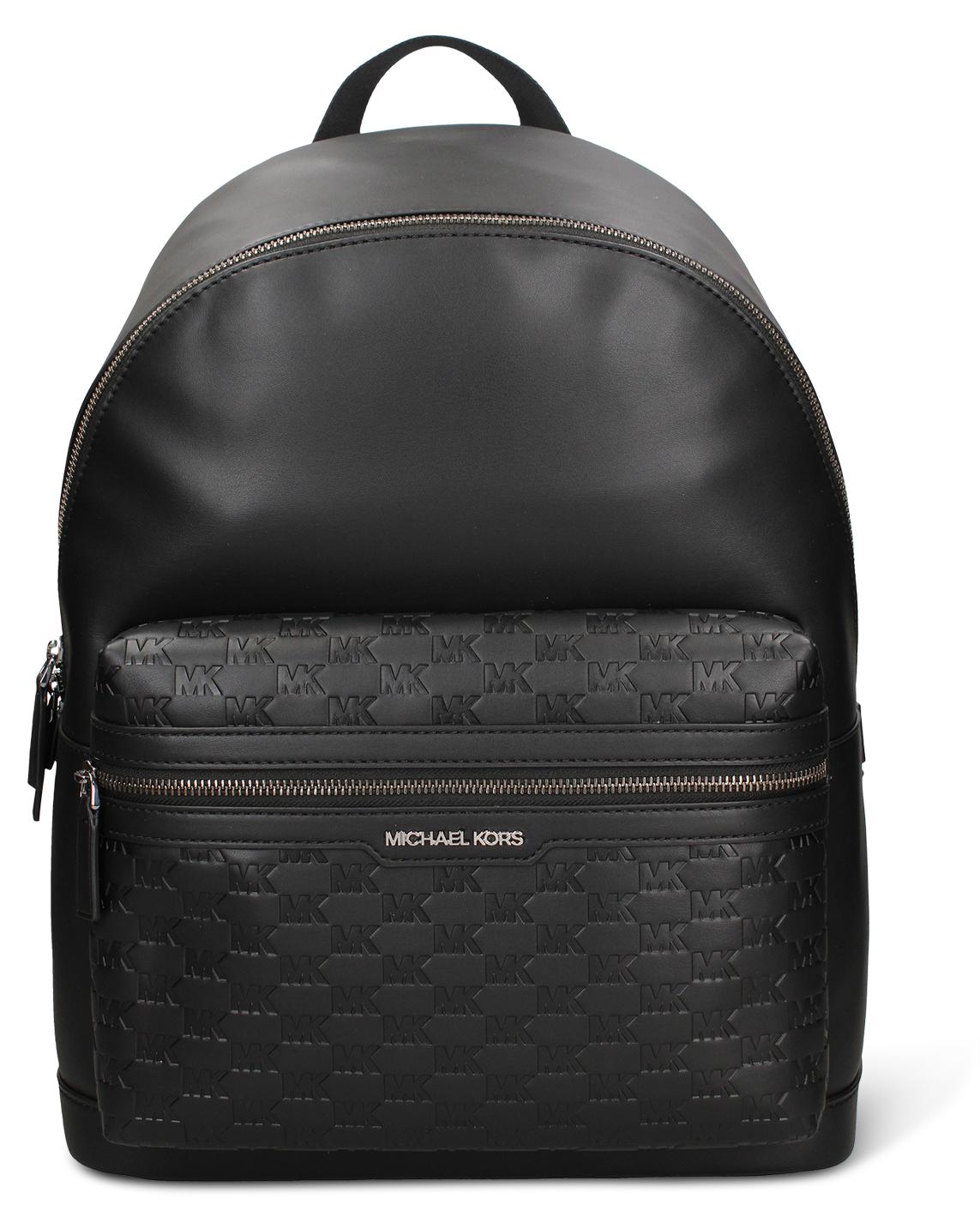 Michael Kors Herren Rucksack, Schwarz, Kunstleder, mit Reißverschluss und Fächern, 31x40x17 cm
