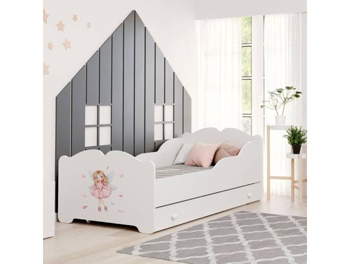 Lit pour fille ANNA 70x140 avec tiroir et matelas – solution idéale pour la chambre d'enfant