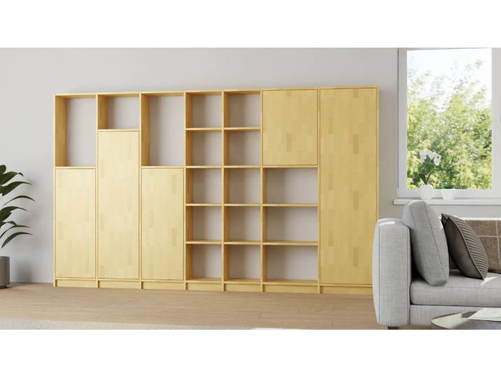 Eleganter Wohnzimmerschrank - Wohnschrank mit vielen Optionen Buche Natur geölt