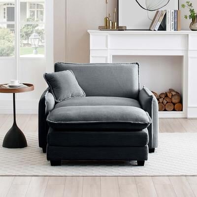 Unbranded "46"" Single Seater and Single Seater + Ottoman Upholstered Sofas"