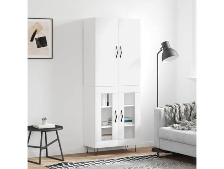 Elegantes Highboard mit Wandhalterung aus Holzwerkstoff und Metallfüßen, stilvolles Design mit viel Stauraum und praktischen Türen zur Aufbewahrung