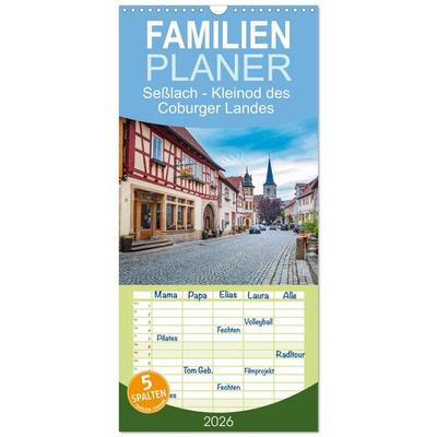 Familienplaner 2026 - Seßlach - Kleinod des Coburger Landes mit 5 Spalten (Wandkalender, 21 x 45 cm) CALVENDO