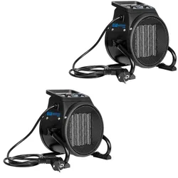 Güde 2x Elektroheizer GEH 2000 P Heißluftgebläse - 2000 W Heizleistung - 50 m3