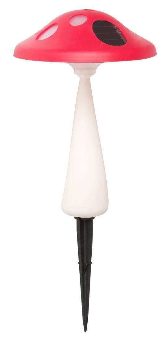 Rabalux 7877 Grondinbouwlamp Funghetto LED Solar, Warmwit 3000K, Wit-rood, Rond