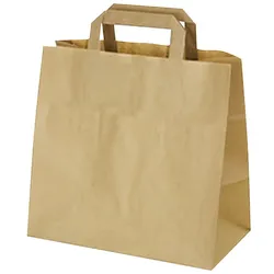 250x Papiertragetaschen, braun, 32+16x27cm