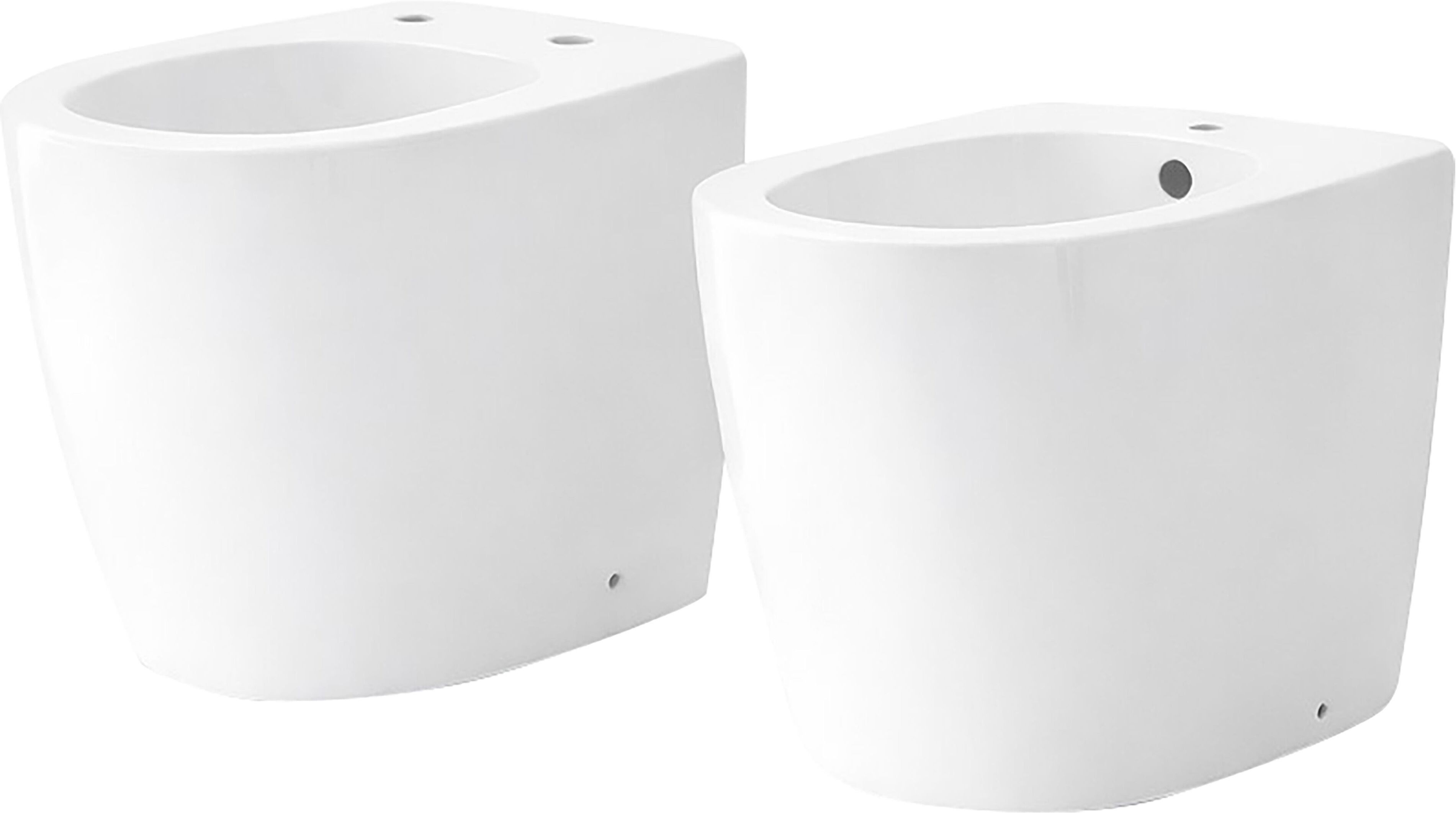 Tecnomat VASO E BIDET SERIE MOON A PAVIMENTO FILO MURO CERAMICA BIANCO VASO SCARICO MULTIPLO