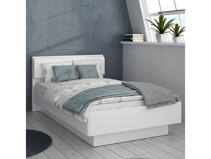 Einzelbett 120 x 200cm Weiß