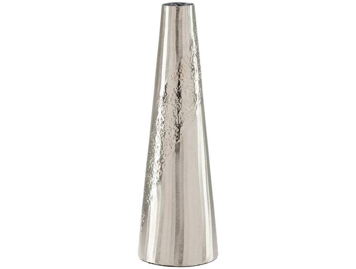 Ambia Home Vase, Nickelfarben, Metall, konisch, 46 cm, Handmade in India, handgemacht, zum Stellen, Dekoration, Vase, Metallvase
