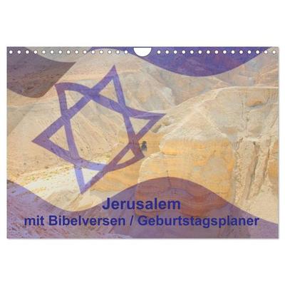 Jerusalem mit Bibelversen / Geburtstagsplaner (Wandkalender 2026 DIN A4 quer), CALVENDO Monatskalender