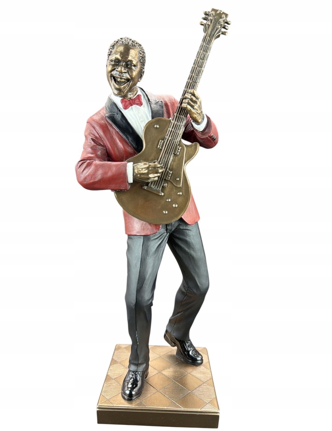 Veronese Jazzmuzikant Gitaar Speler Beeld - Bronslook, Handgeschilderd