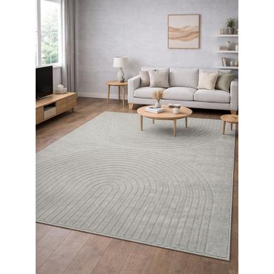 Teppich MERINOS "Eclipse", grau, B:80cm H:14mm L:150cm, Polypropylen, Teppiche, Teppich, moderner Wohnzimmer Teppich, geometrisches Design