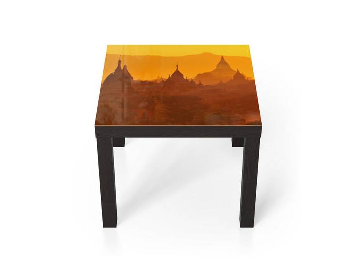 DEQORI Couchtisch 'Goldene Stupas', Glas Beistelltisch Glastisch modern