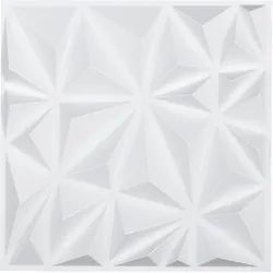 VEVOR 3D-Wandpaneele 33er-Set, 30x30 cm PVC-Moderne minimalistische Wandverkleidung, 2,97 m2 Deckkraft, Wanddeko, Inneneinrichtung für Decke, Schlafzimmer, Wohn- und Spielzimmer, Mattweiß