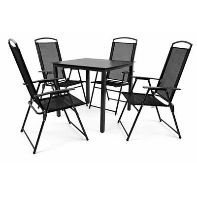 5-tlg Sitzgruppe Gartenmöbel Tisch Stühle Set 80S