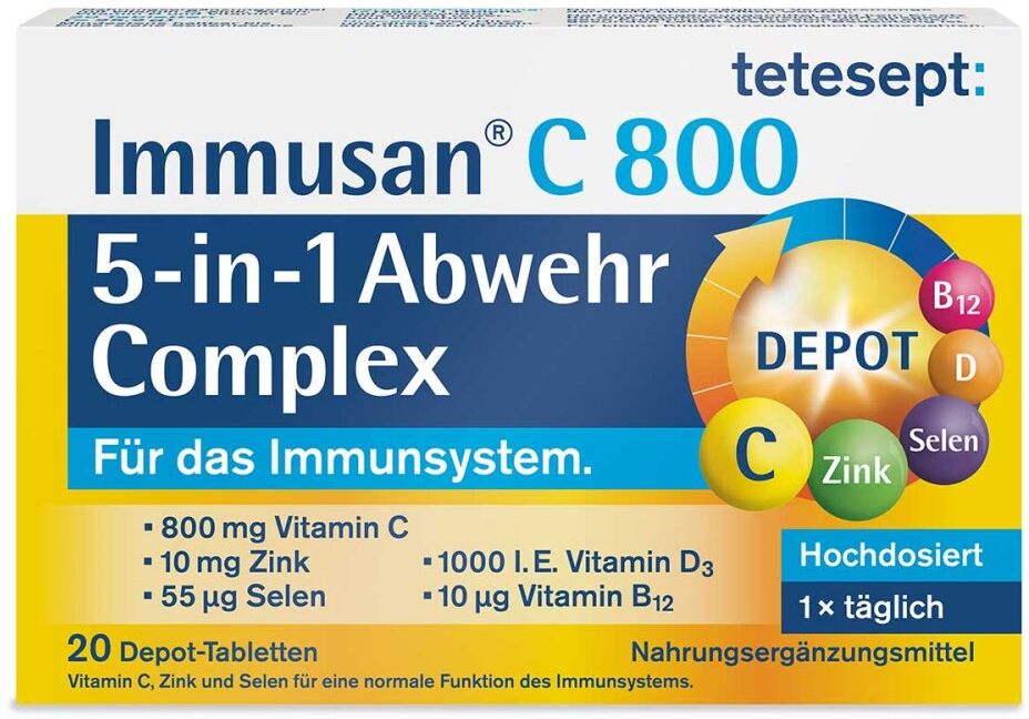 Tetesept Immusan C 800 5in1 Abwehr Complex Tabletten