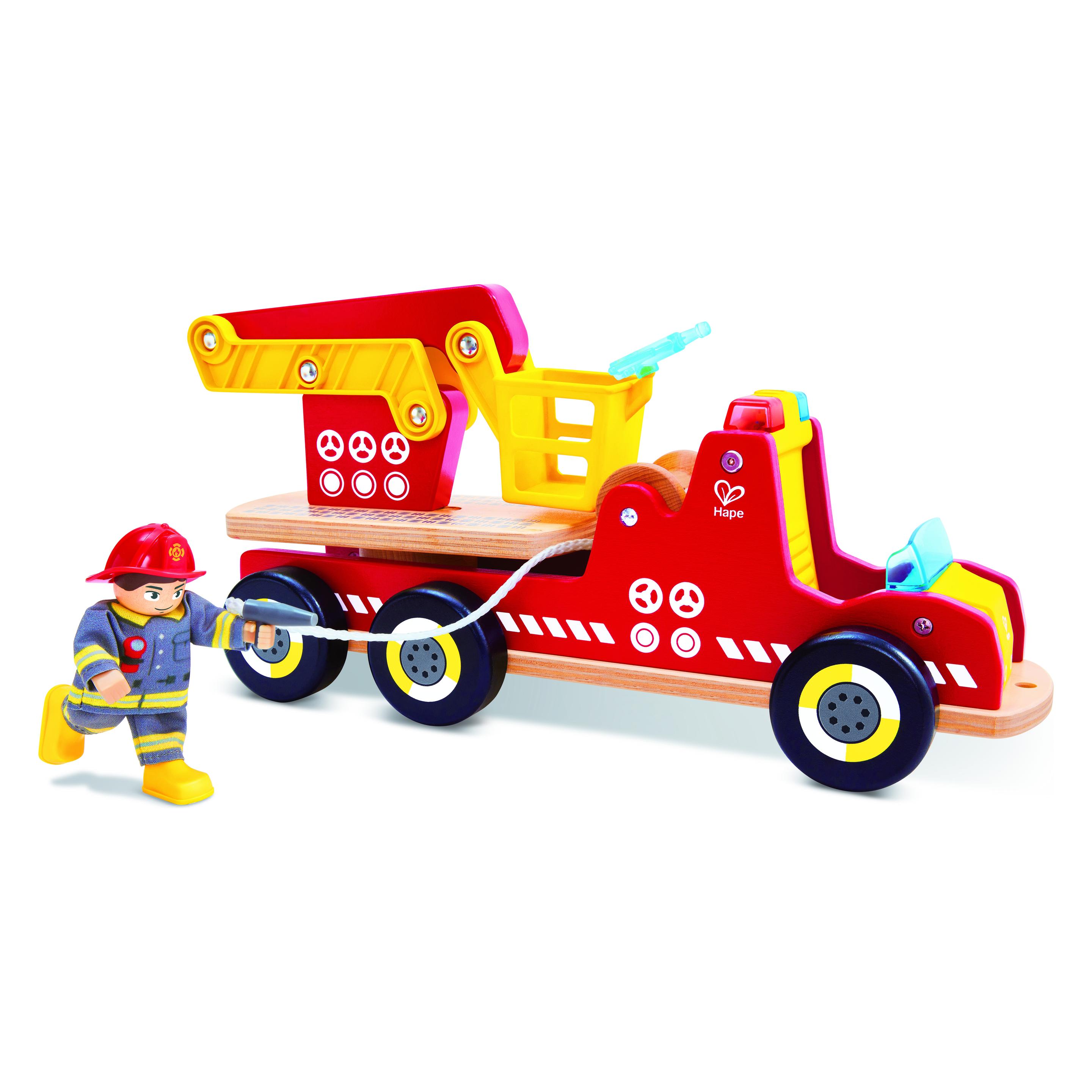 Hape Siren & Lights Toy Fire Truck (E3090A)