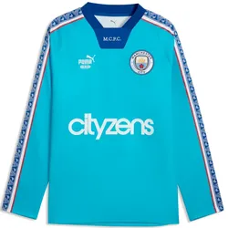 Manchester City Herrenfußballshirt King Jersey LS - türkis / L