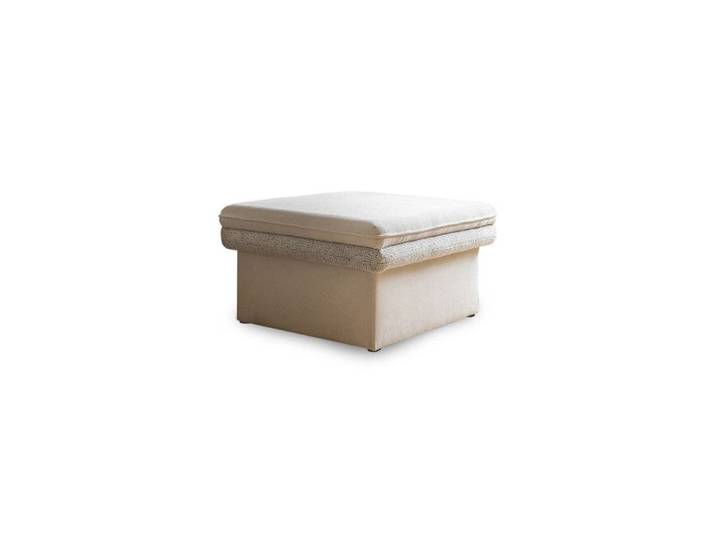 Wilson - pouf avec rangement en tissu et tissu texturé - Beige