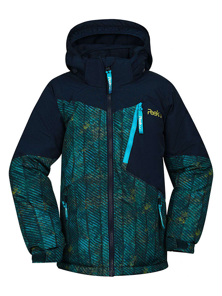 Peek U Winterjacke "Fender Flykid" in Dunkelblau/ Türkis - 140