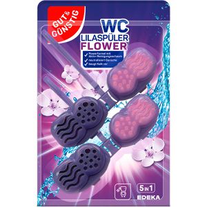 Gut&Günstig WC-Duftspüler Flower, Lilaspüler, Einhänger mit Stein, 2 Stück