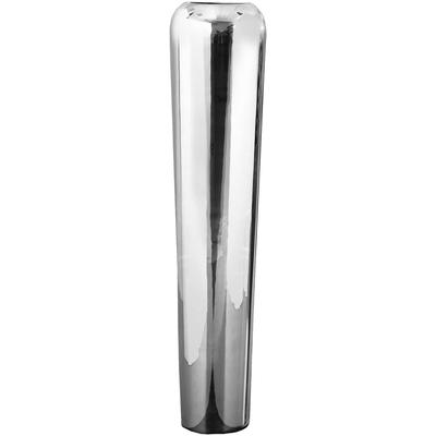 Dekovase FINK "TUTZI", silber (silberfarben), H:90cm Ø:24cm, Eisen, Vasen, Vase aus Metall, vernickelt, Bodenvase