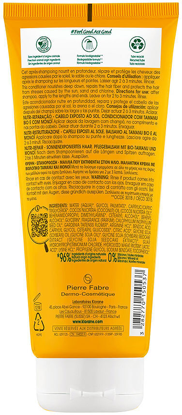 Klorane Polysianes Monoï Y Tamanu Bio condicionador 200 ml