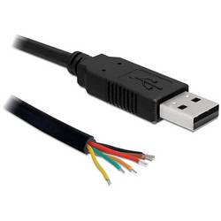 Delock USB-Kabel USB 2.0 USB-A Stecker, offene Kabelenden 1.80 m Schwarz 83117