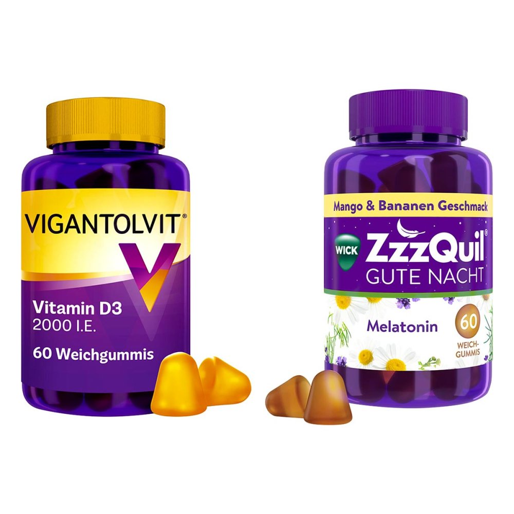 WICK Pharma - Zweigniederlassung der Procter & Gam Vigantolvit 2000 i.E. Vitamin D3 60 stk + Wick Zzzquil Gute Nach 08102460
