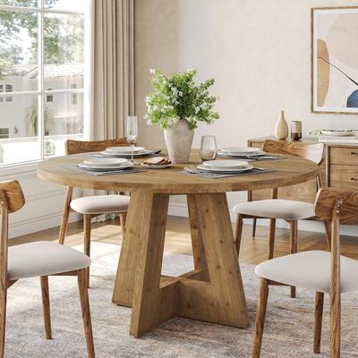 Bluebell 47-Inch Solid Wood Round Dining Table