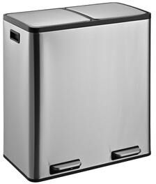 Jiallo Stainless steel 2 compartments garbage and recycling bins 60L