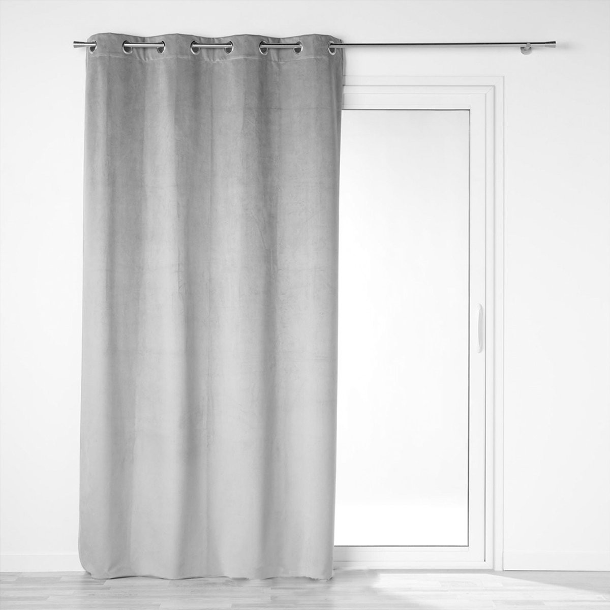 Velvet Gordijn Zuri Charcoal Grey 135 x 260 cm