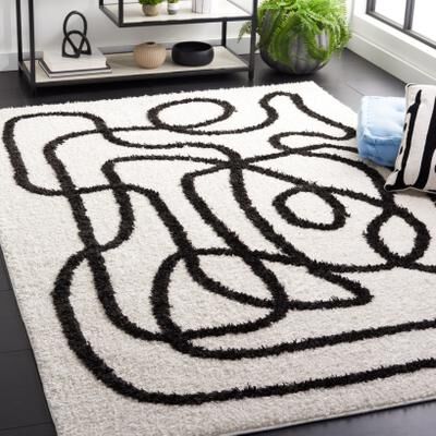 SAFAVIEH Norway Shag Taslima Mid-Century Modern 1.2-inch Thick Rug