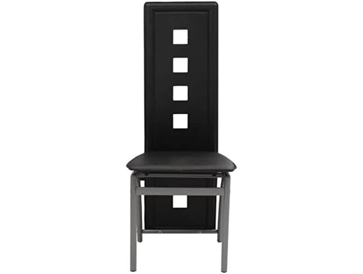 KGHERMDF Esszimmerstühle 4 STK. Schwarz Kunstleder Hohe Rückenlehne, Stahlrahmen, Ergonomisches Design, Belastbar bis 110 kg