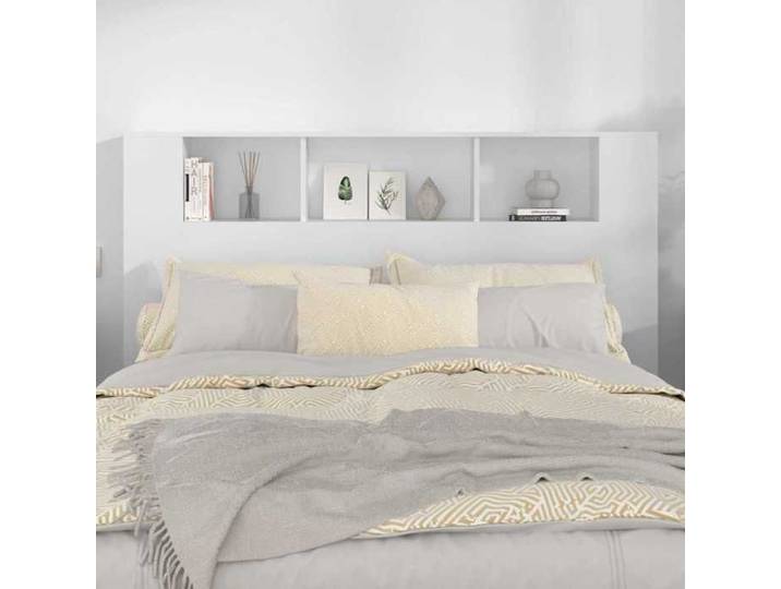 Soldes d'automne Accessoire lit avec rangement Blanc - Armoire de tête de lit Blanc - 160x18 5x104 5cm 645 952464915472