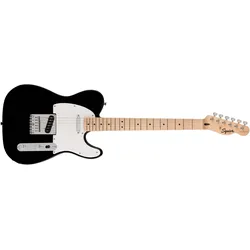 Squier Sonic Telecaster MN Black elektrische gitaar (Maple, Nickel-plated steel, Synthetic bone), Gitarre, Schwarz, Weiss