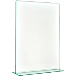 T-Aufsteller mit Glasoptik, PMMA (Acryl), transparent Hochformat | A5, Acryl (PMMA)
