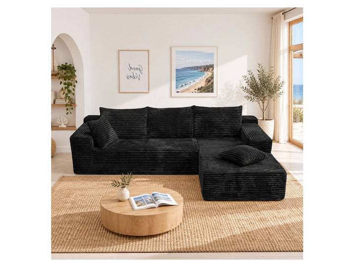 xinyuemaic Ecksofa Kompaktes Stoffsofa, 2- oder 3-Sitzer, modern & schlicht, 1 Teile, platzsparend für Wohnung, Schlafzimmer oder Mietwohnung