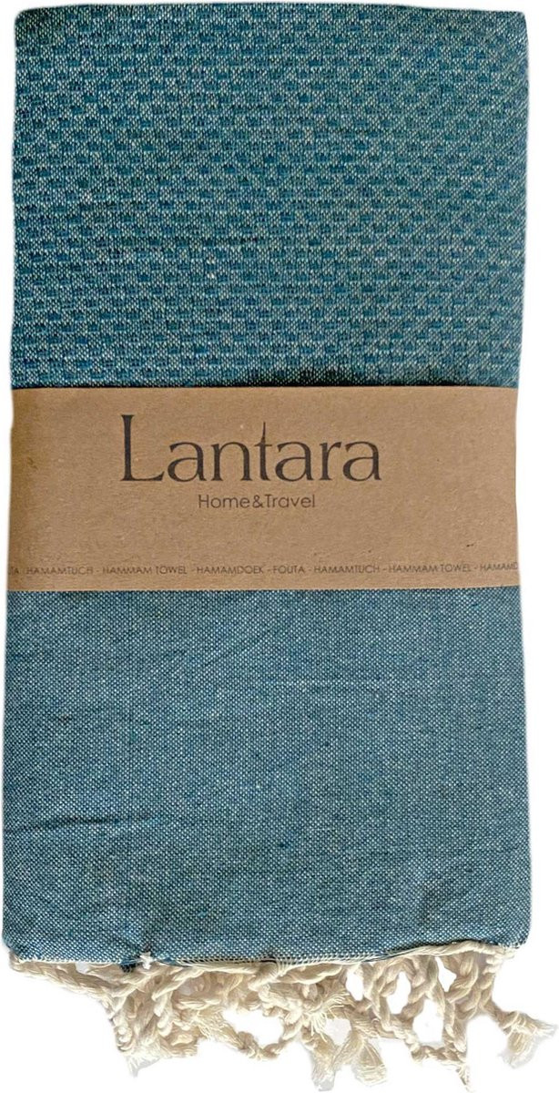 Lantara Hamamdoek Wafel - Petrol Blue - 100 x 200 cm